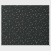 Festliche Weihnachtsfeiertage Berries Botanischer Geschenkpapier (Flach)