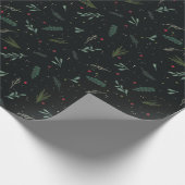 Festliche Weihnachtsfeiertage Berries Botanischer Geschenkpapier (Ecke)