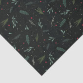 Festliche Weihnachtsfeiertage Berries Botanischer Seidenpapier (Detail)