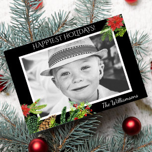 Festliche Weihnachtsfeiertage Botanicals Foto Feiertagskarte