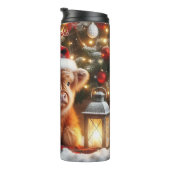 Festliche Weihnachtsfeiertage im Highland Calf Thermosbecher (Nach rechts gedreht)