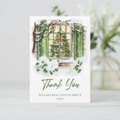 Festliche Weihnachtsfeiertage im Landhaus Dankeskarte (Stehend Vorderseite)