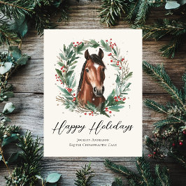 Festliche Weihnachtsfeiertage im Reitbetrieb Feiertagskarte