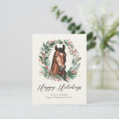 Festliche Weihnachtsfeiertage im Reitbetrieb Feiertagskarte (Stehend Vorderseite)