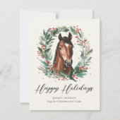 Festliche Weihnachtsfeiertage im Reitbetrieb Feiertagskarte (Vorderseite)