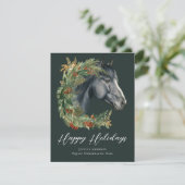 Festliche Weihnachtsfeiertage im Reitbetrieb Feiertagskarte (Stehend Vorderseite)