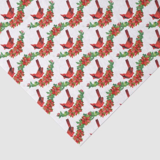 Festliche Weihnachtsfeiertage Kardinäle gekachelt Seidenpapier (Ausschnitt)