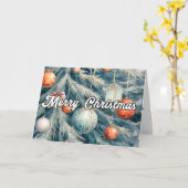 Festliche Weihnachtsfeiertage Ornamente Karte (Gelbe Blume)