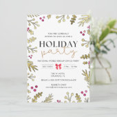 Festliche Weihnachtsfeiertage - Party Einladung (Stehend Vorderseite)