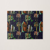 Festliche Weihnachtsfeiertage Stadthaus Baum Puzzle (Horizontal)