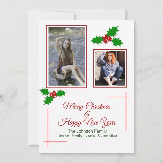 Festliche Weihnachtsfotokarte Feiertagskarte (Vorderseite)