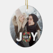 Festliche Weihnachtsfreude mit dem Foto "Wreath an Keramik Ornament (Rechts)