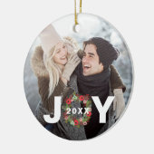 Festliche Weihnachtsfreude mit dem Foto "Wreath an Keramik Ornament (Links)