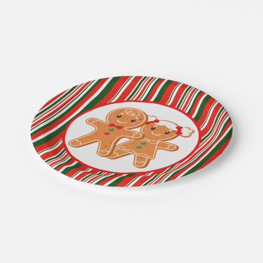 Festliche Weihnachtsgebäck Pappteller (Schrägansicht)