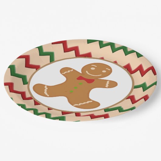 Festliche Weihnachtsgebäck Pappteller (Schrägansicht)