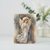 Festliche Weihnachtsgebirge Angeln Urlaub Feiertagspostkarte (Stehend Vorderseite)