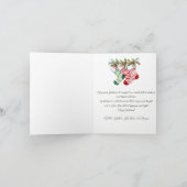 Festliche Weihnachtsgestreift Strümpfe mit Grün Karte (Innenseite)