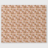 Festliche Weihnachtsgingerbäckermuster Geschenkpapier (Flach)