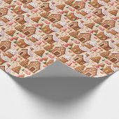Festliche Weihnachtsgingerbäckermuster Geschenkpapier (Ecke)