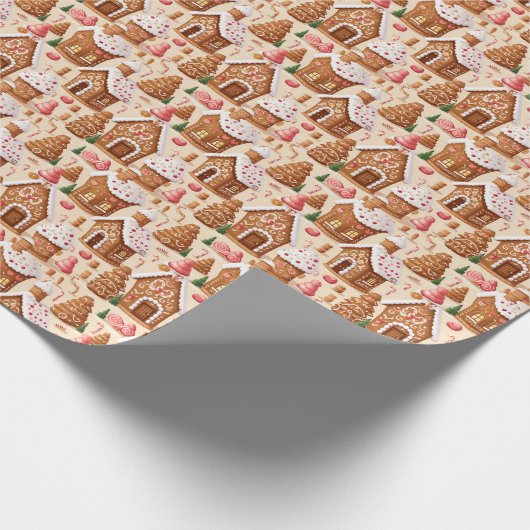 Festliche Weihnachtsgingerbäckermuster Geschenkpapier (Ecke)
