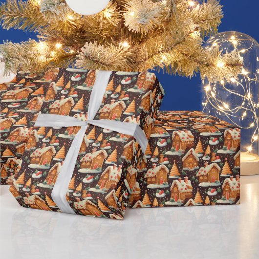 Festliche Weihnachtsgingerbäckermuster Geschenkpapier (Feiertage)