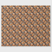 Festliche Weihnachtsgingerbäckermuster Geschenkpapier (Flach)