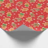 Festliche Weihnachtsgingerbäckermuster Geschenkpapier (Ecke)