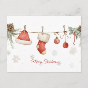 Festliche Weihnachtsgirlande Grußkarte Postkarte