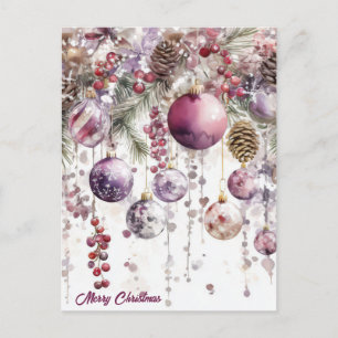 Festliche Weihnachtsgirlande Grußkarte Postkarte