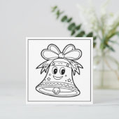 Festliche Weihnachtsglocke Feiertagskarte (Stehend Vorderseite)