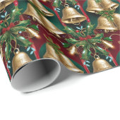 Festliche Weihnachtsglocken Geschenkpapier (Rolleneckpunkt)