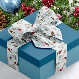 Festliche Weihnachtsgnomen Niedliche Wasserfarbe Satinband