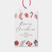 Festliche Weihnachtsgrenze für Wasserfarben Geschenkanhänger (Vorderseite)