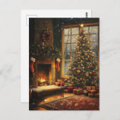 Festliche Weihnachtsgrüße gemütliche Weihnachtslan Postkarte (Vorne/Hinten)