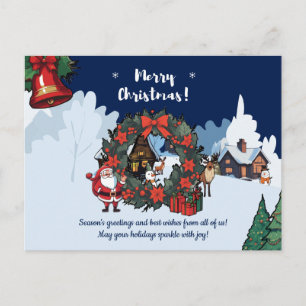 Festliche Weihnachtsgrüße mit Kraut und dem Weihna Feiertagspostkarte
