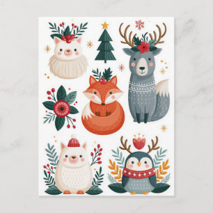 Festliche Weihnachtsgrußkarte Postkarte