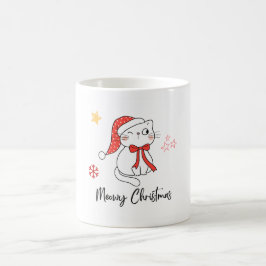 Festliche Weihnachtskaffee Tasse mit Adorable Cat
