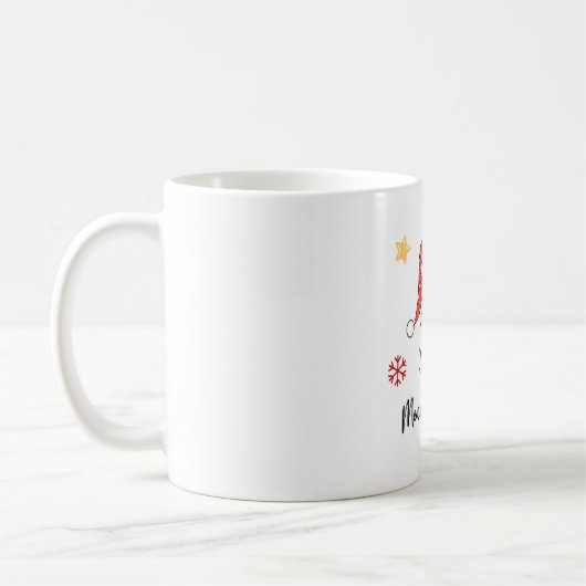Festliche Weihnachtskaffee Tasse mit Adorable Cat (Links)