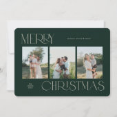 Festliche Weihnachtskarte mit 3 Fotos Feiertagskarte (Vorderseite)