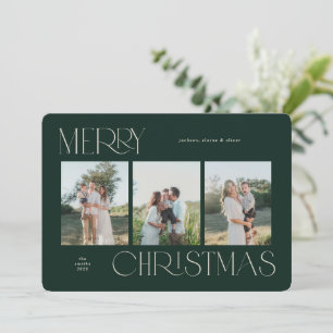 Festliche Weihnachtskarte mit 3 Fotos Feiertagskarte