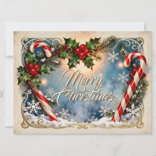 Festliche Weihnachtskarte mit Glanz (Vorderseite)