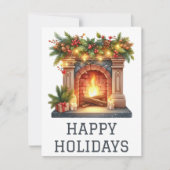 Festliche Weihnachtskarte mit Kamin Feiertagskarte (Vorderseite)