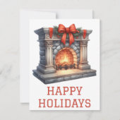 Festliche Weihnachtskarte mit Kamin Feiertagskarte (Vorderseite)