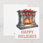 Festliche Weihnachtskarte mit Kamin Feiertagskarte (Vorne/Hinten)