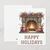 Festliche Weihnachtskarte mit Kamin Feiertagskarte (Vorne/Hinten)