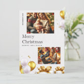 Festliche Weihnachtskarte mit Liebe & Freude Einladung (Stehend Vorderseite)