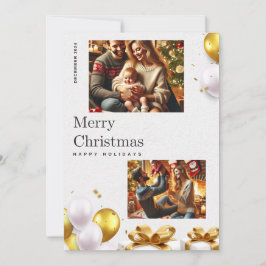 Festliche Weihnachtskarte mit Liebe & Freude Einladung