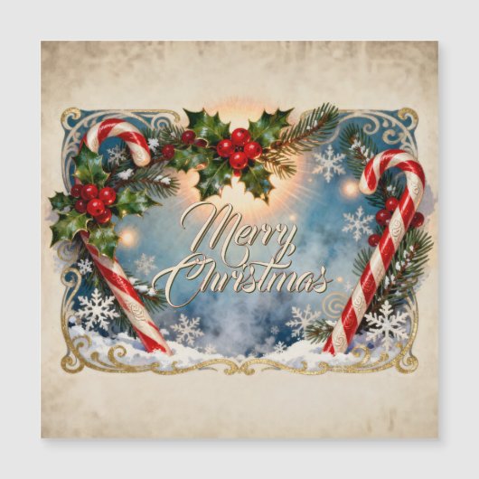 Festliche Weihnachtskarte mit Shine Magnetkarte (Vorderseite)