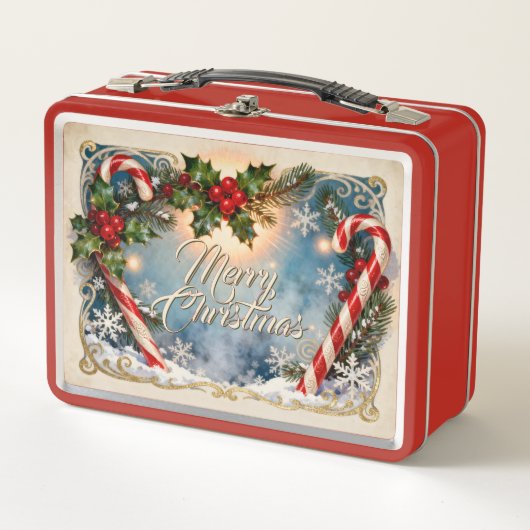 Festliche Weihnachtskarte mit Shine Metall Brotdose (Vorderseite)