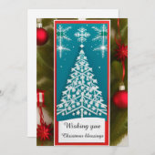 Festliche Weihnachtskarte Snowflake Feiertagskarte (Vorne/Hinten)